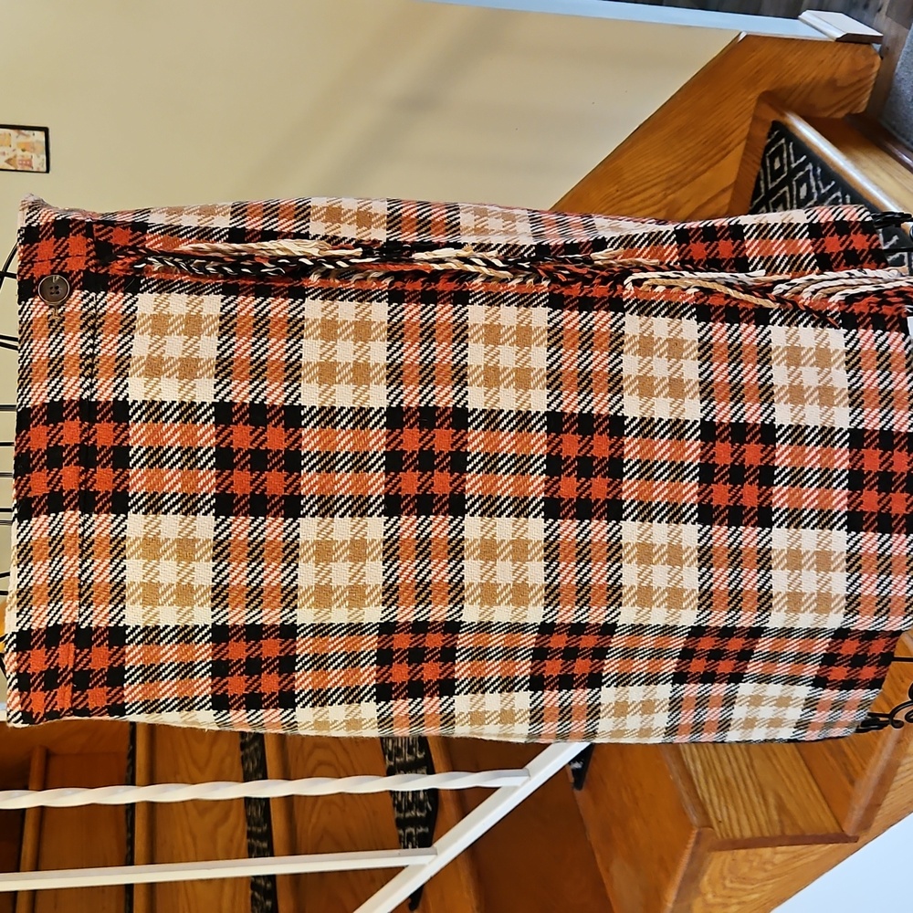 👗Talbots Plaid Wrap Wool Blend Skirt with Fringe
